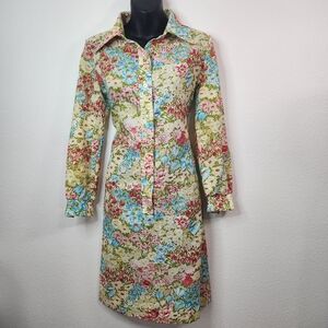 Hovland Swanson The Spectator Vintage 60s Floral Button Down Shift Dress